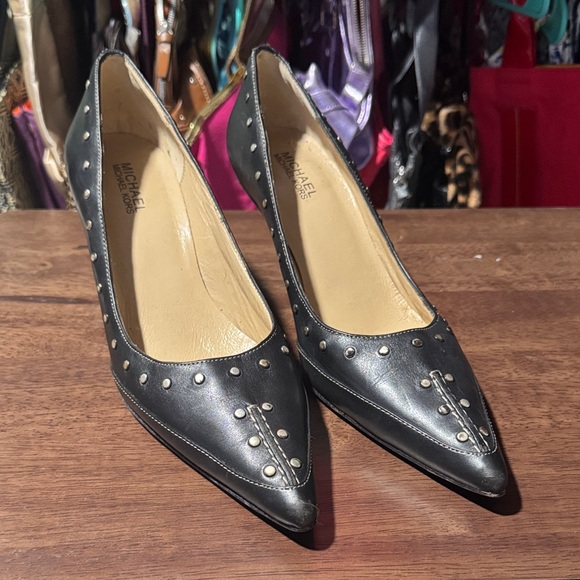 Michael Kors Black Studded Heels - Picture 1 of 3